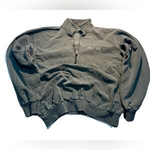 💚 Labusch Skywear Inc. Maple Leaf 1/4 Zip Sweatshirt – Gray - XL